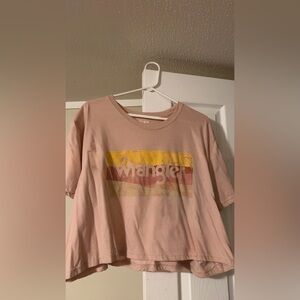 Wrangler Pink Tee with Retro Graphic